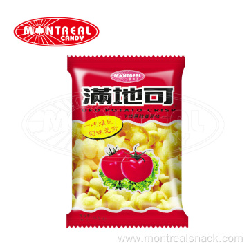 Tomato flavored UFO potato crisp snack puffed food